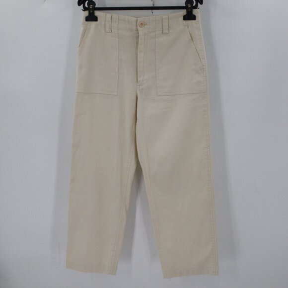 Jenni Kayne Pants Womens 4 Ranger Cotton Linen High Rise Cropped Straight Leg